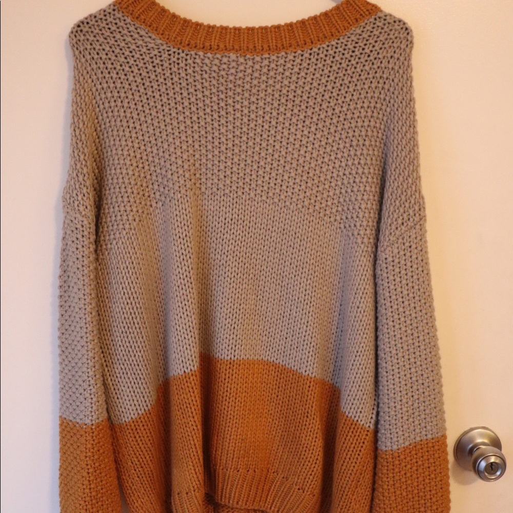 Color block boyfriend sweater